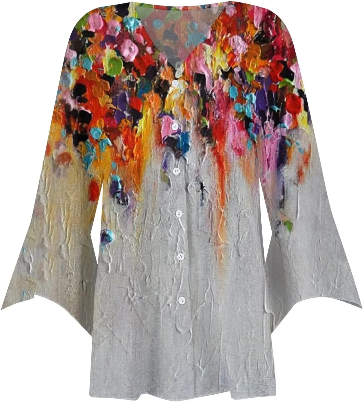 3/4 Sleeve Cardigans for Women Lightweight Extra Soft Open Front Casual Vintage Floral Print Various Style Cardigan