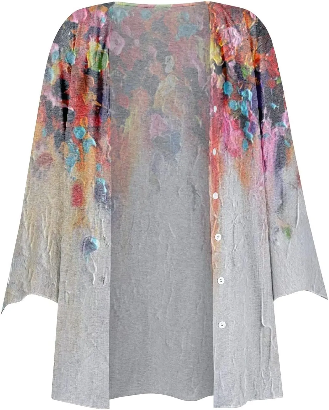 3/4 Sleeve Cardigans for Women Lightweight Extra Soft Open Front Casual Vintage Floral Print Various Style Cardigan