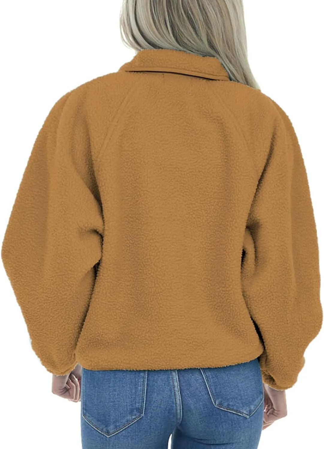 Aoang Womens Winter Coats Casual Lapel Long Sleeve Fleece Faux Fur Jacket