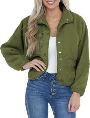 Aoang Womens Winter Coats Casual Lapel Long Sleeve Fleece Faux Fur Jacket