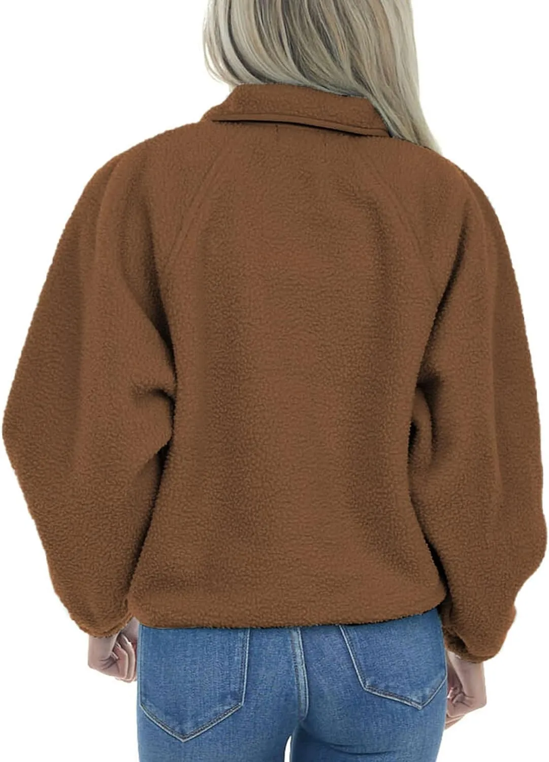 Aoang Womens Winter Coats Casual Lapel Long Sleeve Fleece Faux Fur Jacket