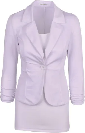 Auliné Collection Women's Casual Work Solid Color Knit Blazer