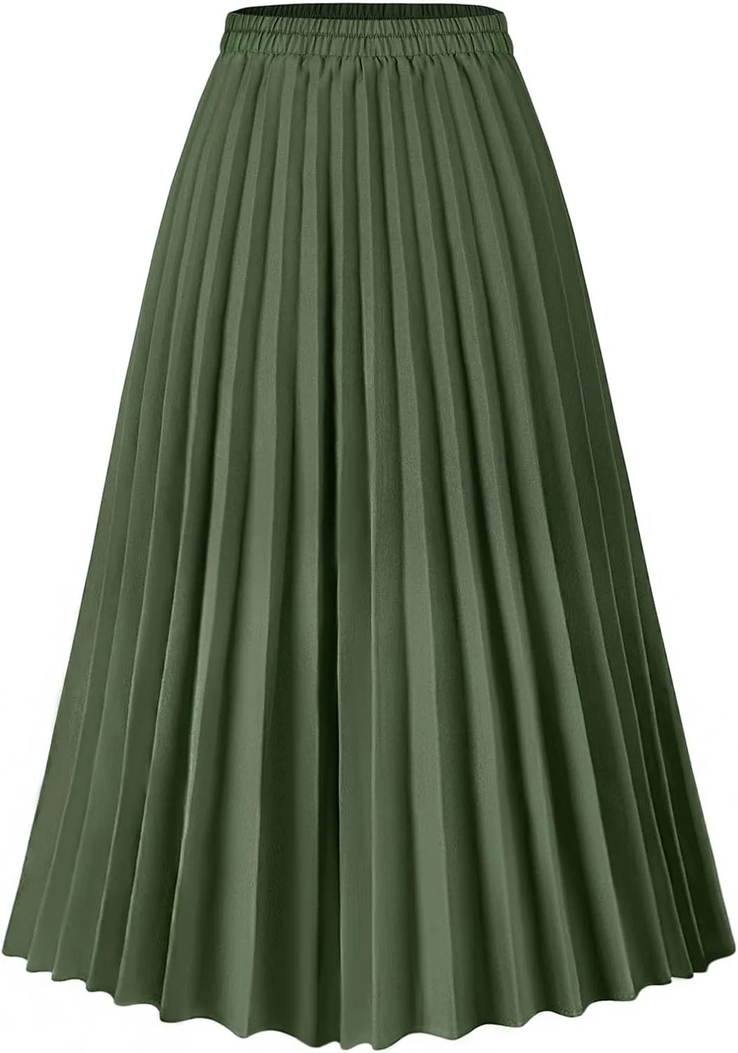 Basoteeuo Womens Skirt Leopard Print Midi Long Shirring Pleated Skirts High Waisted A Line Skirts