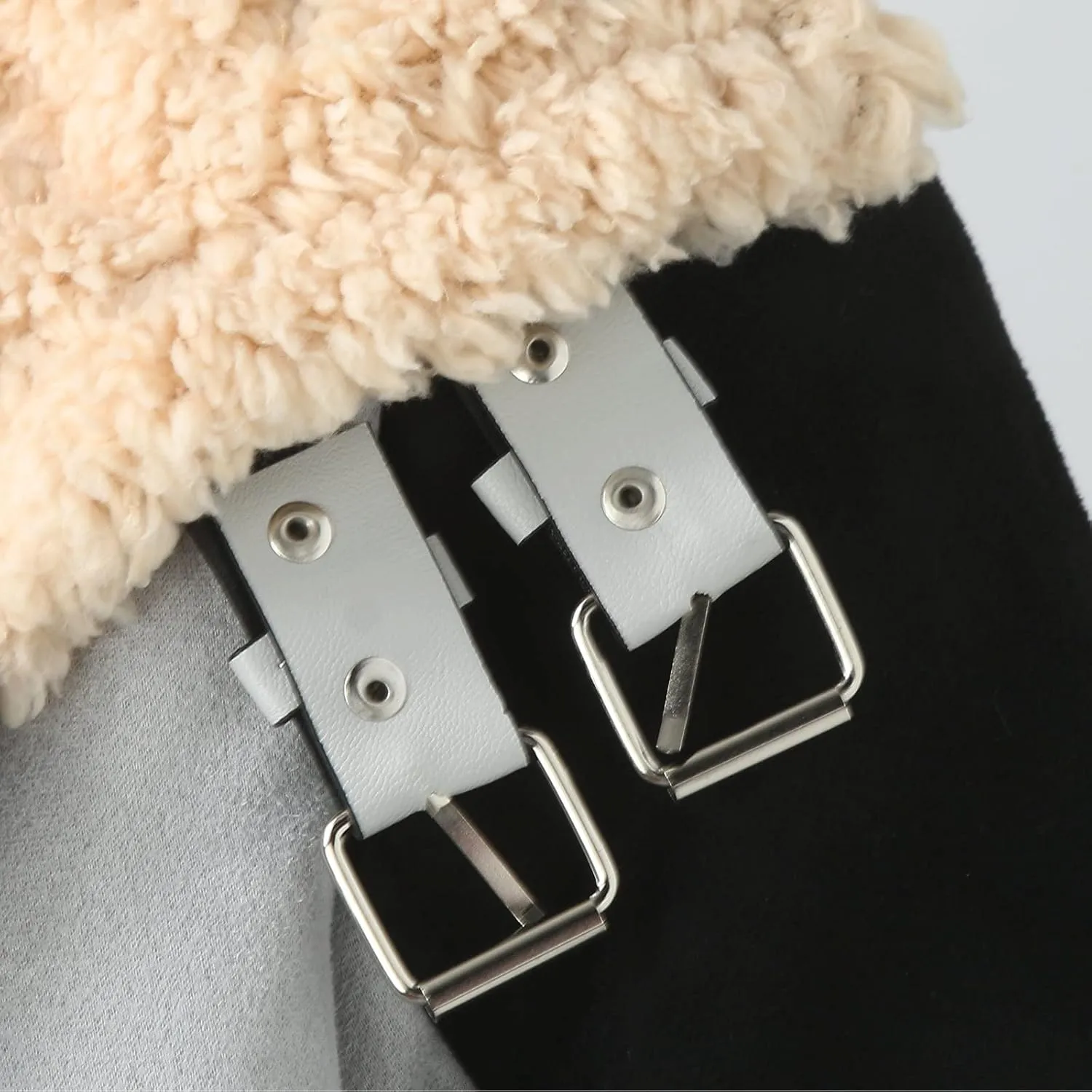 BIFUTON Winter Coats for Men, Mens Vintage Faux Leather Jacket Sherpa Lined Heavyweight Shearling Coats Winter Bomber Jackets