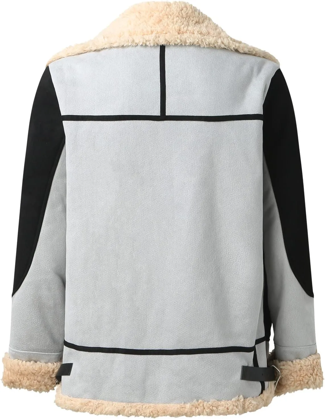 BIFUTON Winter Coats for Men, Mens Vintage Faux Leather Jacket Sherpa Lined Heavyweight Shearling Coats Winter Bomber Jackets