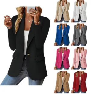 Blazers for Women Business Casual Blazer Open Front Cardigan Long Sleeve Notch Collar Blazer Work Office Suit Jacket