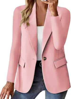 Blazers for Women Business Casual Blazer Open Front Cardigan Long Sleeve Notch Collar Blazer Work Office Suit Jacket