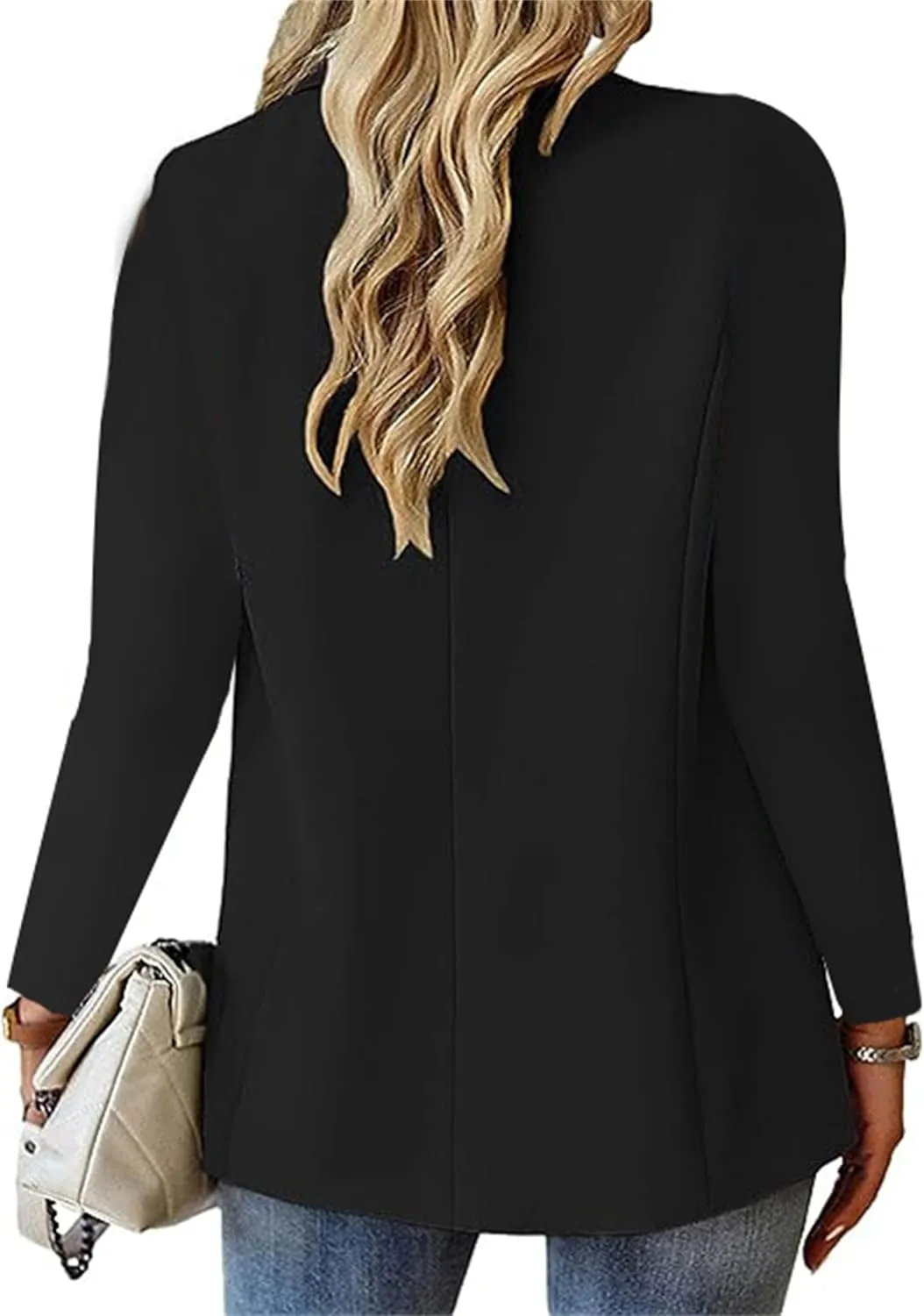 Blazers for Women Business Casual Blazer Open Front Cardigan Long Sleeve Notch Collar Blazer Work Office Suit Jacket