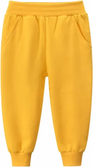Boys Athletic Sweatpants Kids Active Jogger Pants Running Pants with Pockets Spring Solid Color Pull on Pants