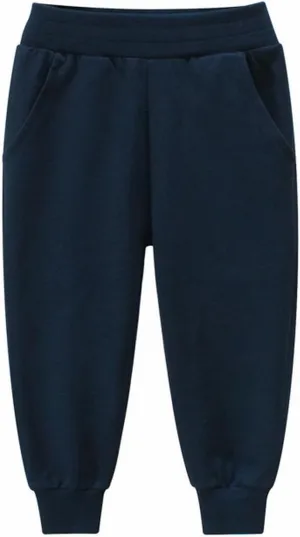Boys Athletic Sweatpants Kids Active Jogger Pants Running Pants with Pockets Spring Solid Color Pull on Pants