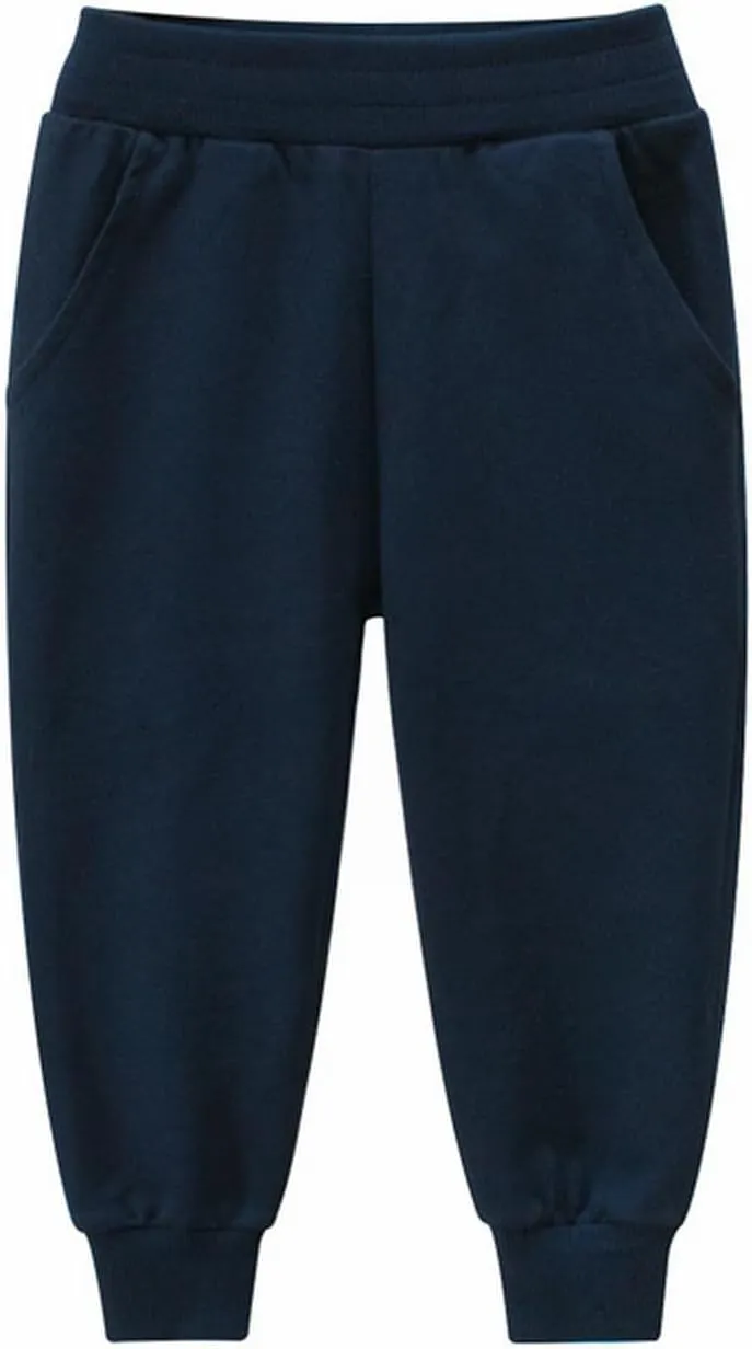 Boys Athletic Sweatpants Kids Active Jogger Pants Running Pants with Pockets Spring Solid Color Pull on Pants