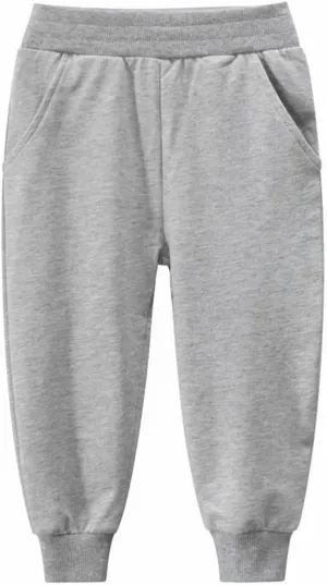 Boys Athletic Sweatpants Kids Active Jogger Pants Running Pants with Pockets Spring Solid Color Pull on Pants