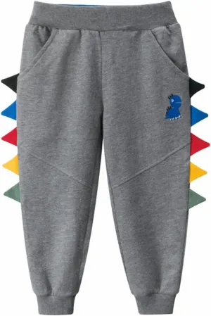 Boys Girls Dinosaur Jogger Pants Unisex Kids Sweatpants Spring Elastic Waist Casual Pull on Pants with Pockets