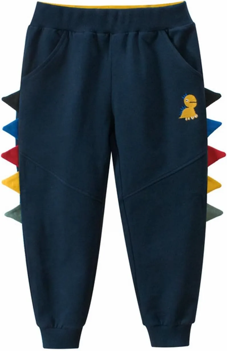 Boys Girls Dinosaur Jogger Pants Unisex Kids Sweatpants Spring Elastic Waist Casual Pull on Pants with Pockets