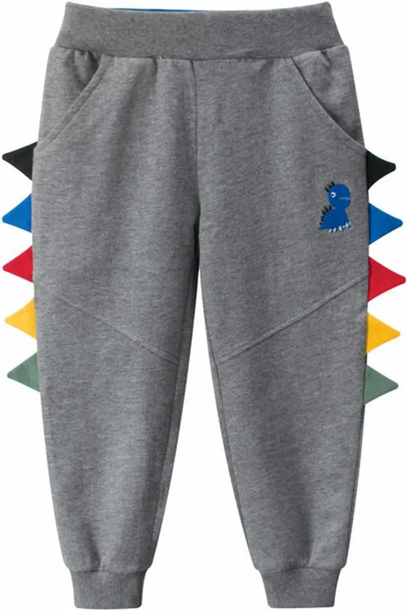 Boys Girls Dinosaur Jogger Pants Unisex Kids Sweatpants Spring Elastic Waist Casual Pull on Pants with Pockets