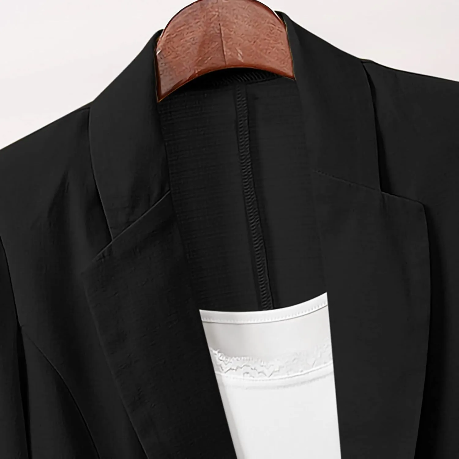 Business Blazers Jacket for Women Casual Solid 3/4 Sleeve Blazer Jackets Fall Lapel Open Front Slim Blazer Coats