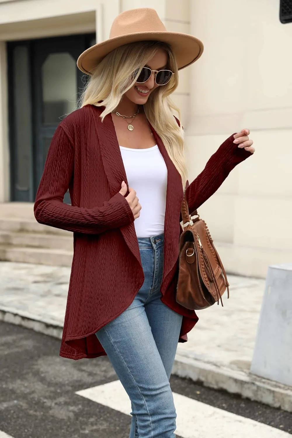 Cardigan for Women Long Sleeve Sweaters Casual Lightweight Knit Open Front Fall Fashion Outfits