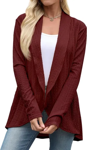 Cardigan for Women Long Sleeve Sweaters Casual Lightweight Knit Open Front Fall Fashion Outfits