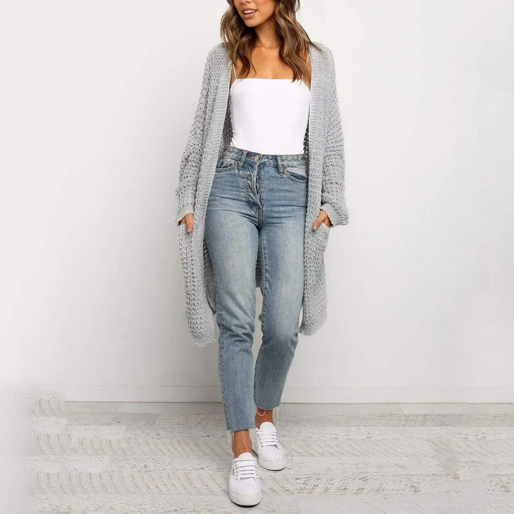 Cardigan for Women Sweaters Chunky Plus Size Long Sleeve Open Front Tops Cable Knit Coat with Pockets Button Outerwear