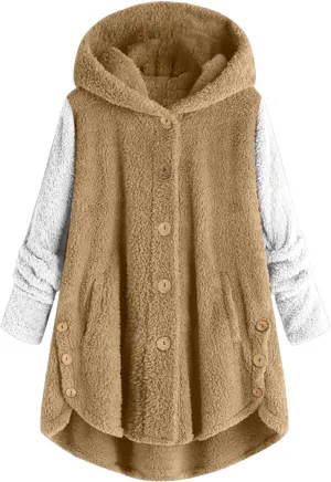 Cardigan Sweaters for Women 2024 Plus Size Long Sleeve Button Hoodie Winter Coat Women Fleece Jacket with Pockets
