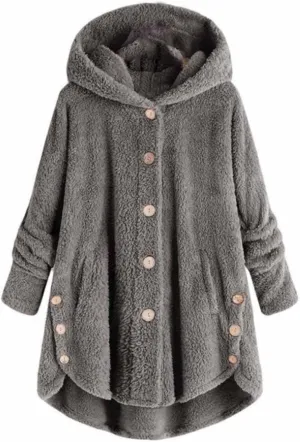 Cardigan Sweaters for Women 2024 Plus Size Long Sleeve Button Hoodie Winter Coat Women Fleece Jacket with Pockets