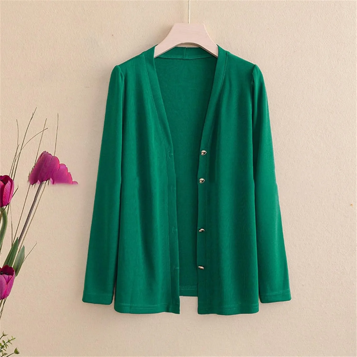Cardigan Women Sleeve Ice Silk Knit with Skirt V Neck Cardigan Black Sweatshirt Women's Cardigan Sweaters Oversized