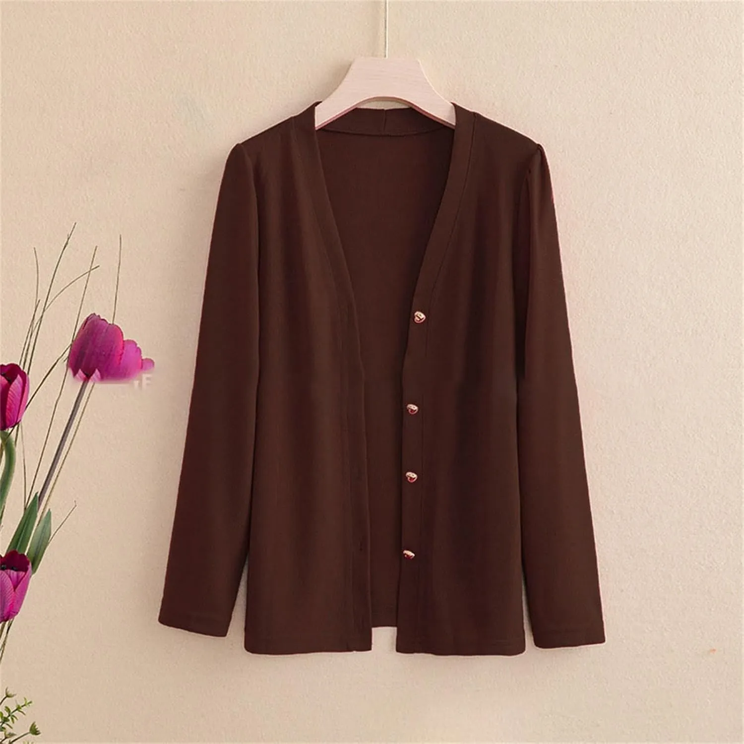 Cardigan Women Sleeve Ice Silk Knit with Skirt V Neck Cardigan Black Sweatshirt Women's Cardigan Sweaters Oversized