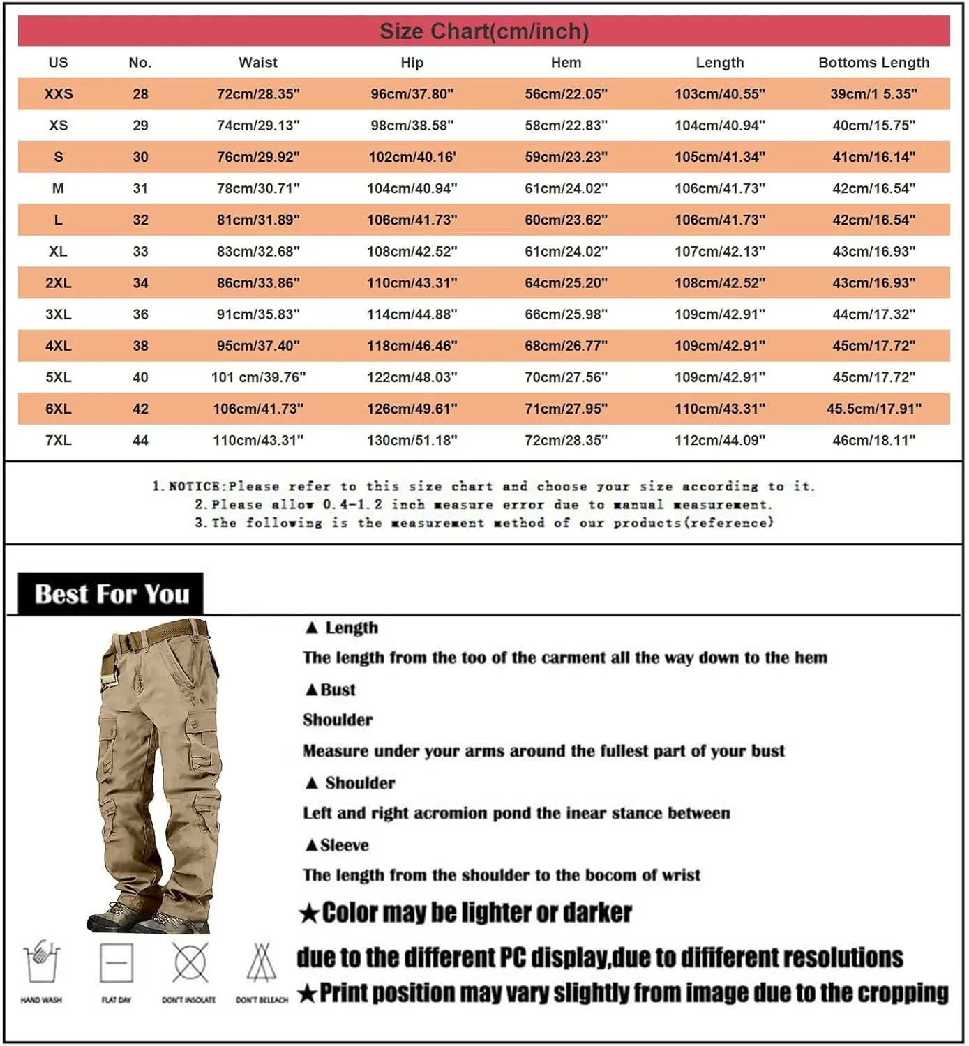 Cargo Pants for Men Relaxed Fit Camo Sweatpants with 8 Pockets Military Army Combat Hiking Pant Baggy Casual Trousers
