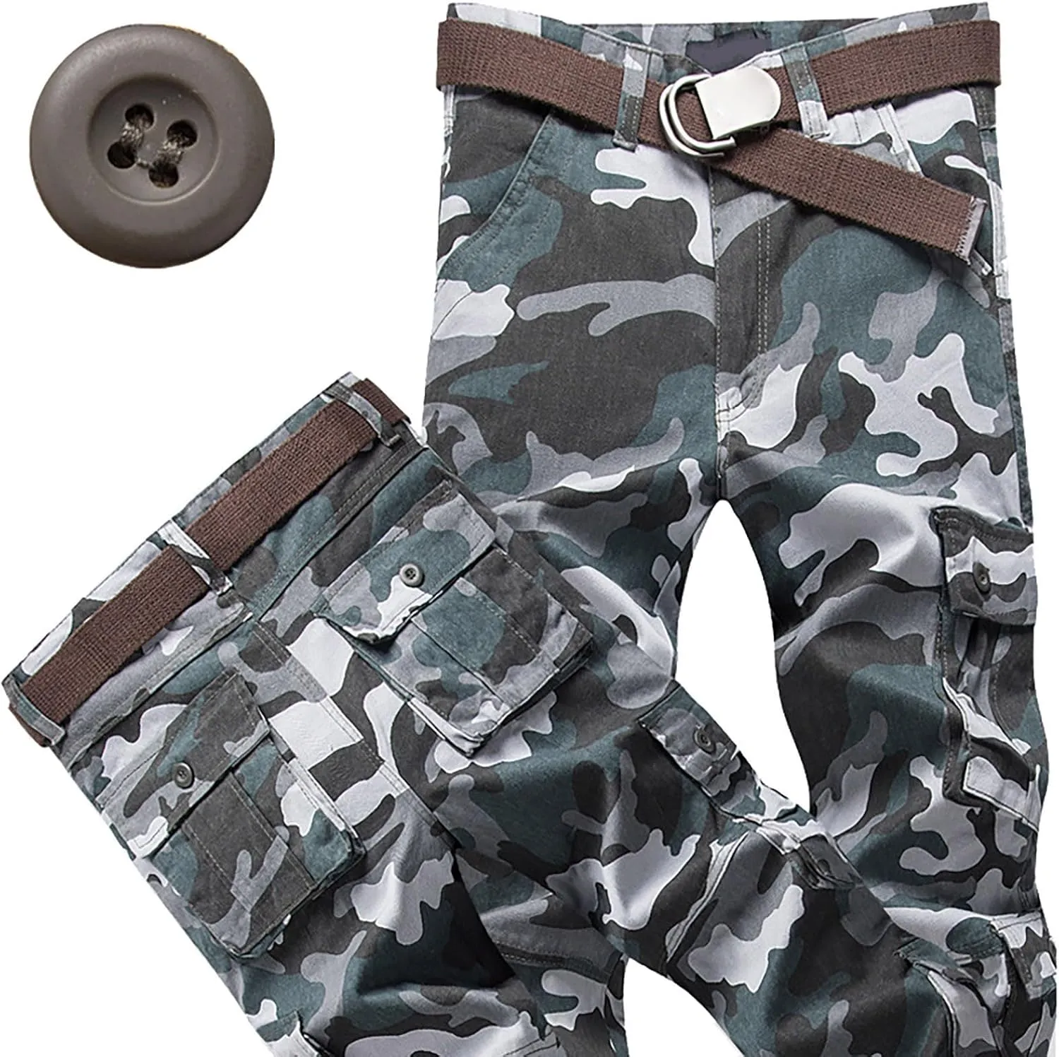 Cargo Pants for Men Relaxed Fit Camo Sweatpants with 8 Pockets Military Army Combat Hiking Pant Baggy Casual Trousers