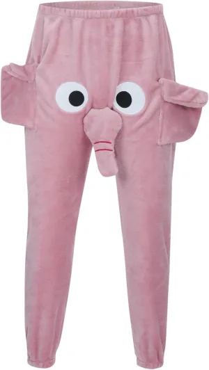 Cartoon Elephant Pants Cute Animal Pants Big Nose and Ears Unisex Soft Elephant Homewear Sleepwear