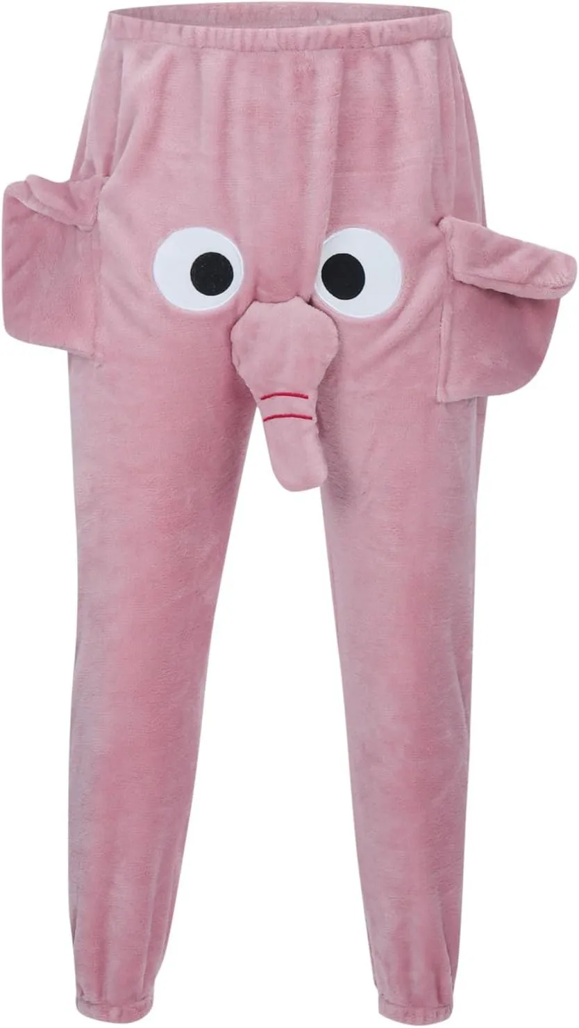 Cartoon Elephant Pants Cute Animal Pants Big Nose and Ears Unisex Soft Elephant Homewear Sleepwear