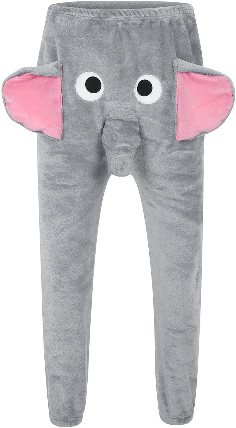 Cartoon Elephant Pants Cute Animal Pants Big Nose and Ears Unisex Soft Elephant Homewear Sleepwear