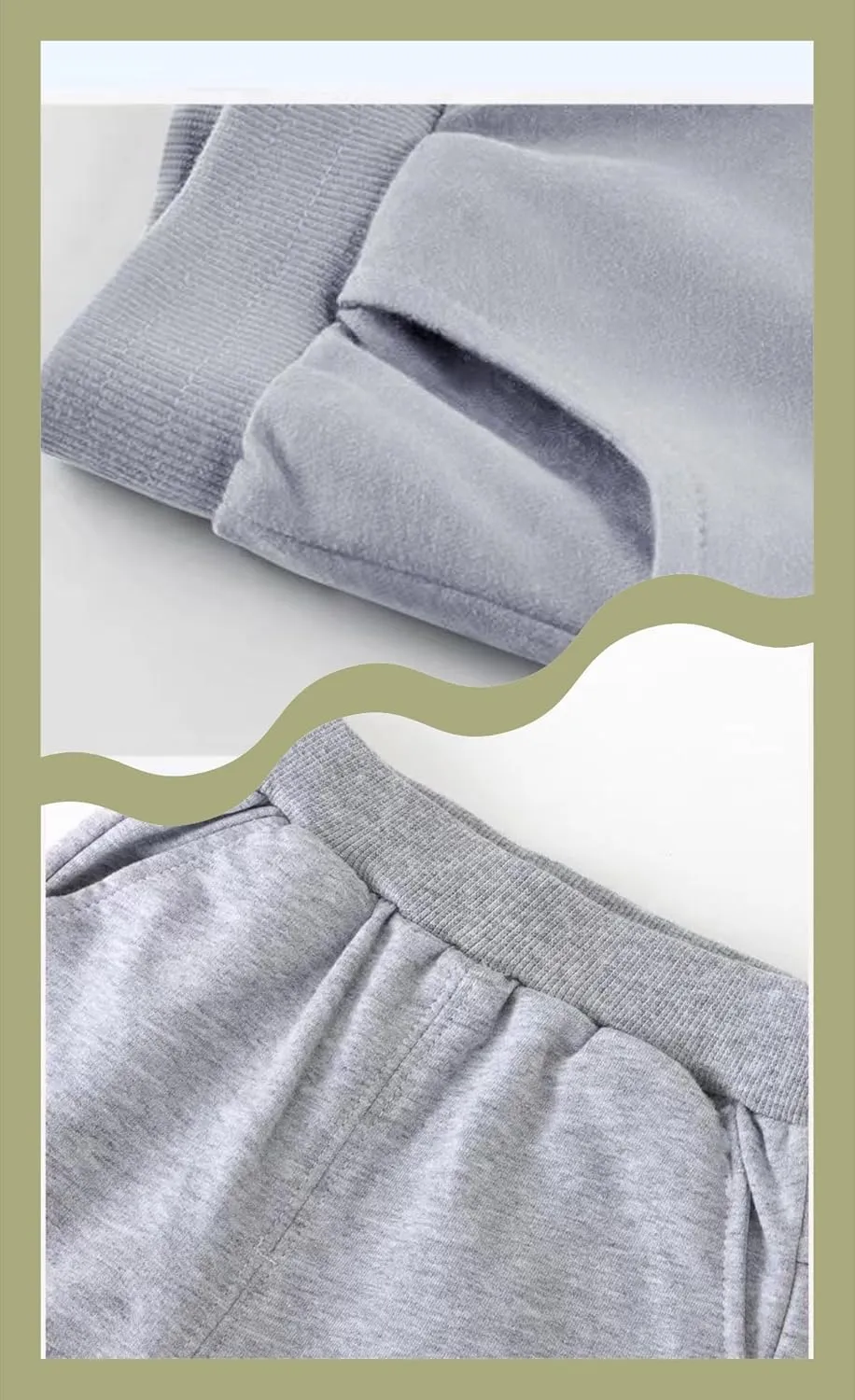 Cotton Casual Athletic Solid Pocket Pull On Pants for Boy & Kids& Toddlers ，Active Jogger Sweatpants