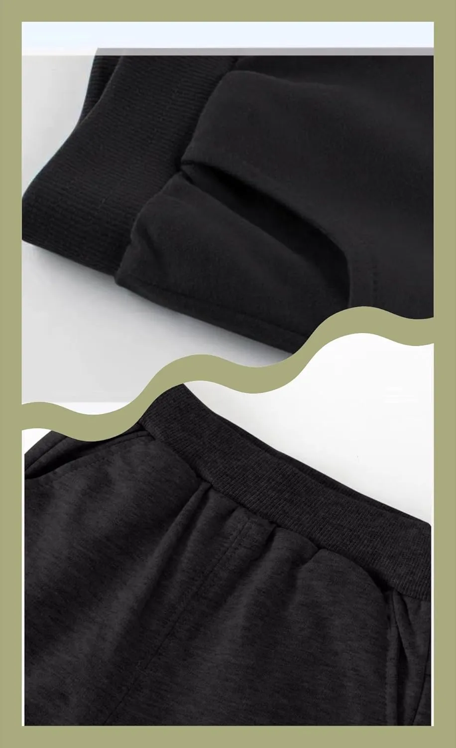 Cotton Casual Athletic Solid Pocket Pull On Pants for Boy & Kids& Toddlers ，Active Jogger Sweatpants