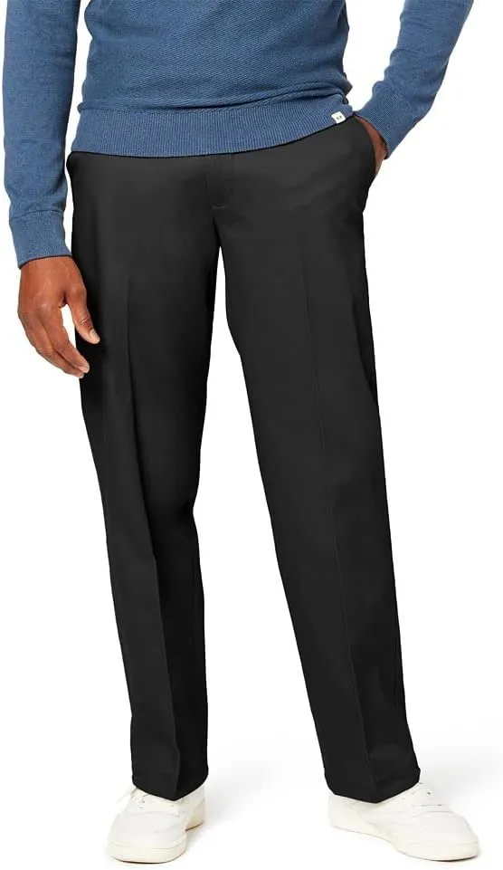 DOCKERS Mens Relaxed Fit Signature Khaki Lux Cotton Stretch Pants