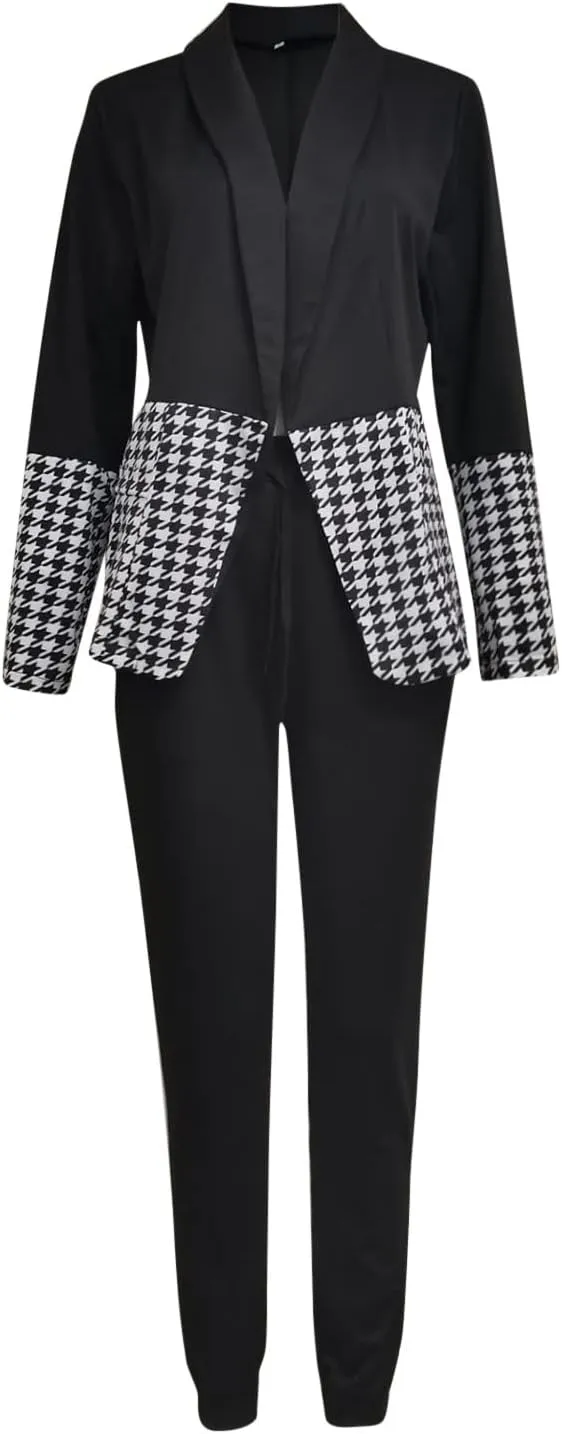 Dressy Pant Suits for Women Evening Party Wedding Guest 2 Piece Business Suit Elegant Professional Blazer Pants Sets