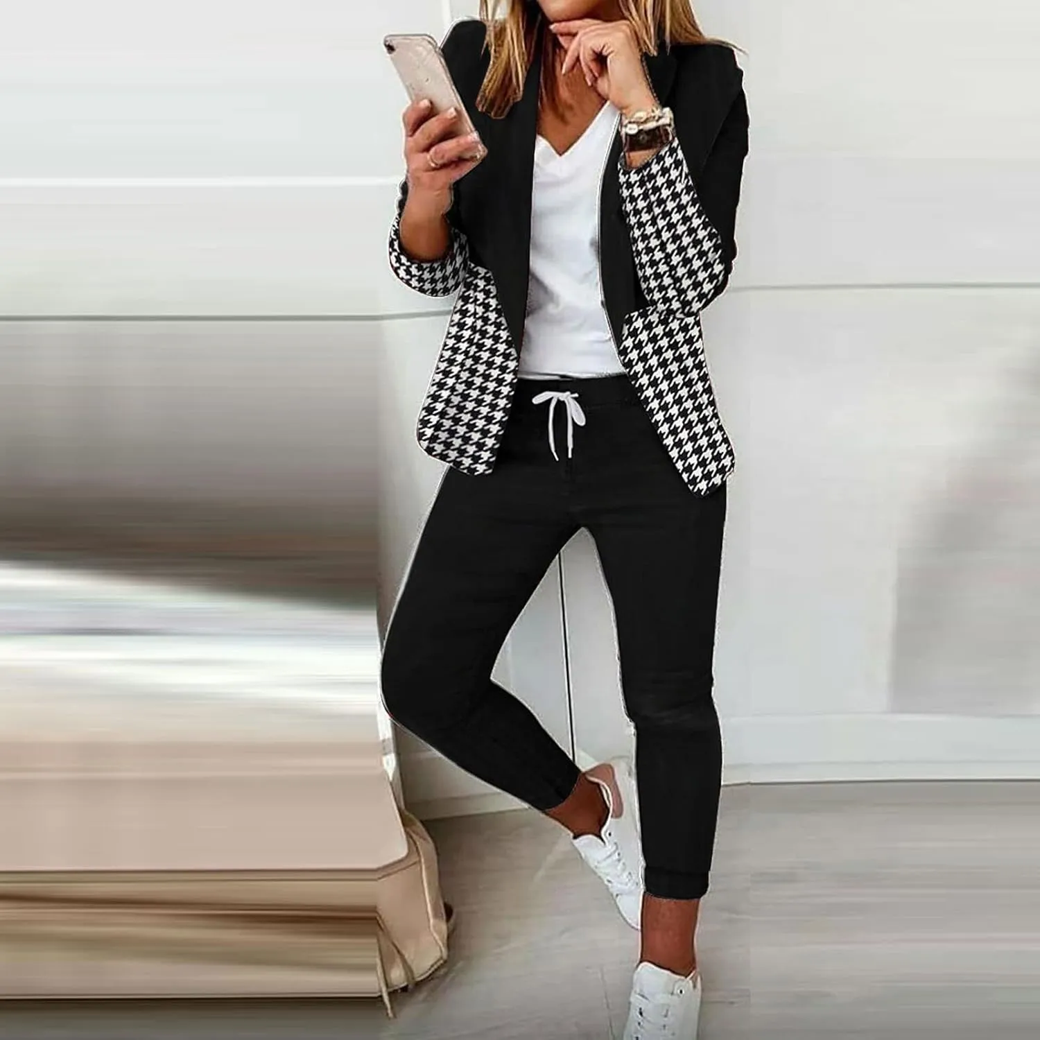 Dressy Pant Suits for Women Evening Party Wedding Guest 2 Piece Business Suit Elegant Professional Blazer Pants Sets