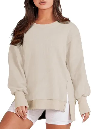 Eytino Plus Size Sweatshirt for Women Oversized Long Sleeve Crewneck Casual Loose Fall Fashion Outfits Tops(1X-5X)