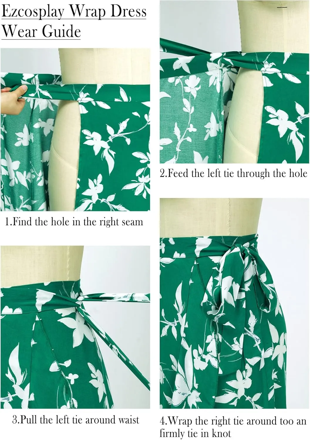 Ezcosplay Women Boho Floral Wrap Skirt Asymmetrical Ruffle Tropical Beach Tiered Skirts
