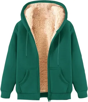 Fleece Jacket Men Winter Warm Zip Up Coats Sherpa Lined Thick Warm Jackets Casual Long Sleeve Outerwear Hoodies