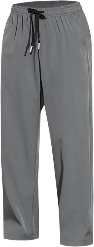 Fxbar Mens Pants Casual Hawaii Print Summer Beach Tie Pants Elastic Waist Drawstring Baggy Trousers