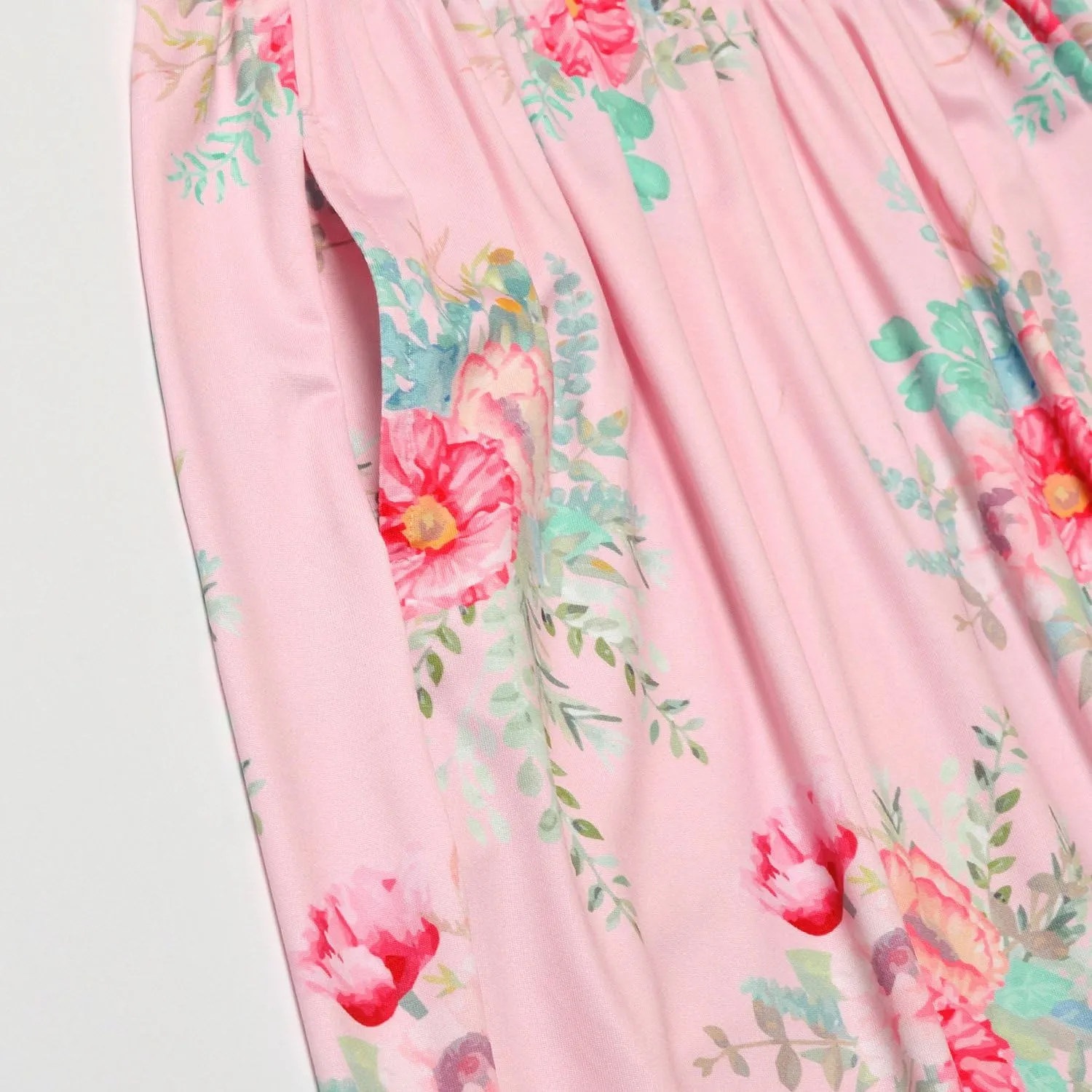 Girl Maxi Dress with Pockets Summer Floor Length Floral Sleeveless/Short Sleeve