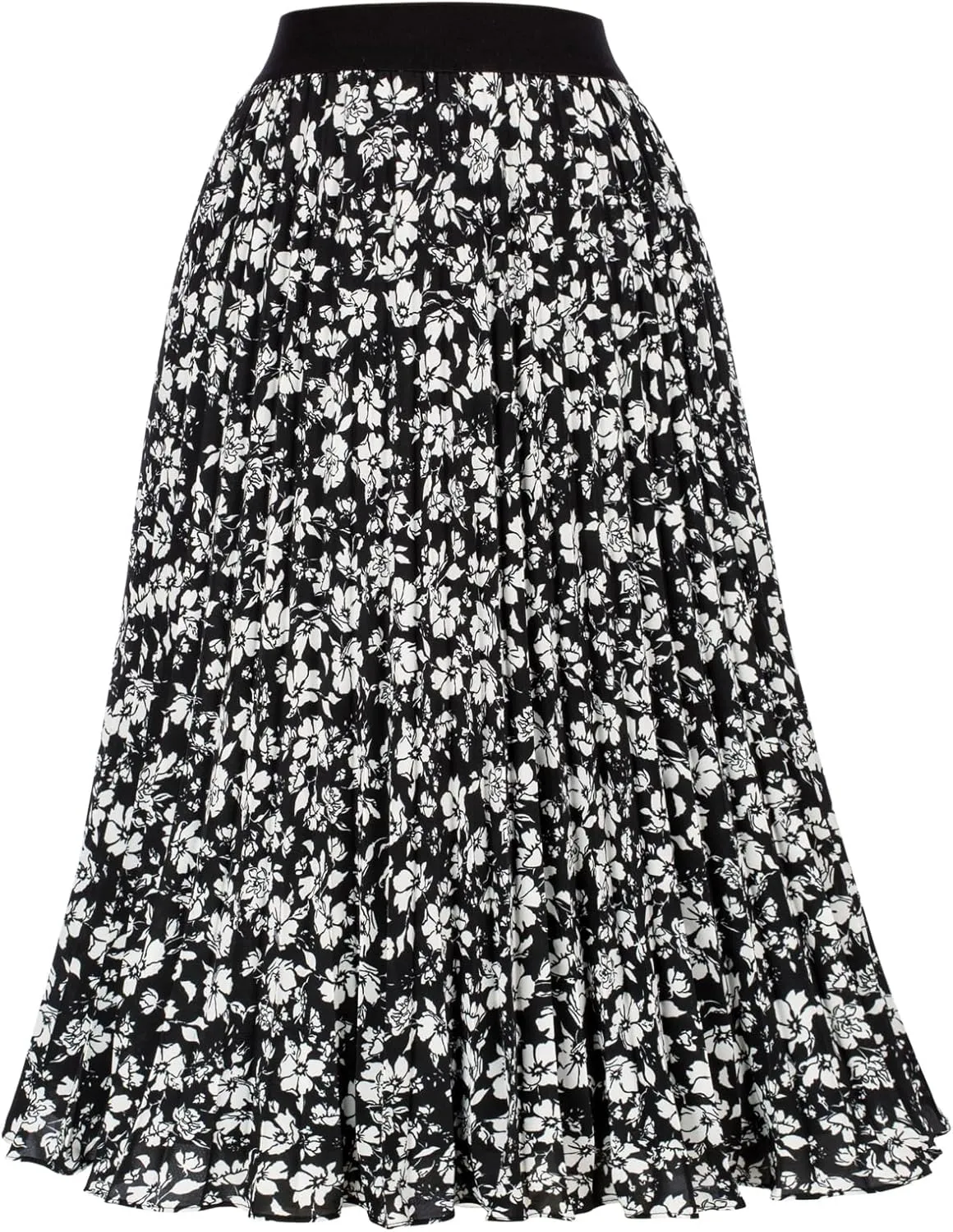 GRACE KARIN Women High Elastic Waist Pleated Chiffon Skirt Midi Swing A-line Skirts