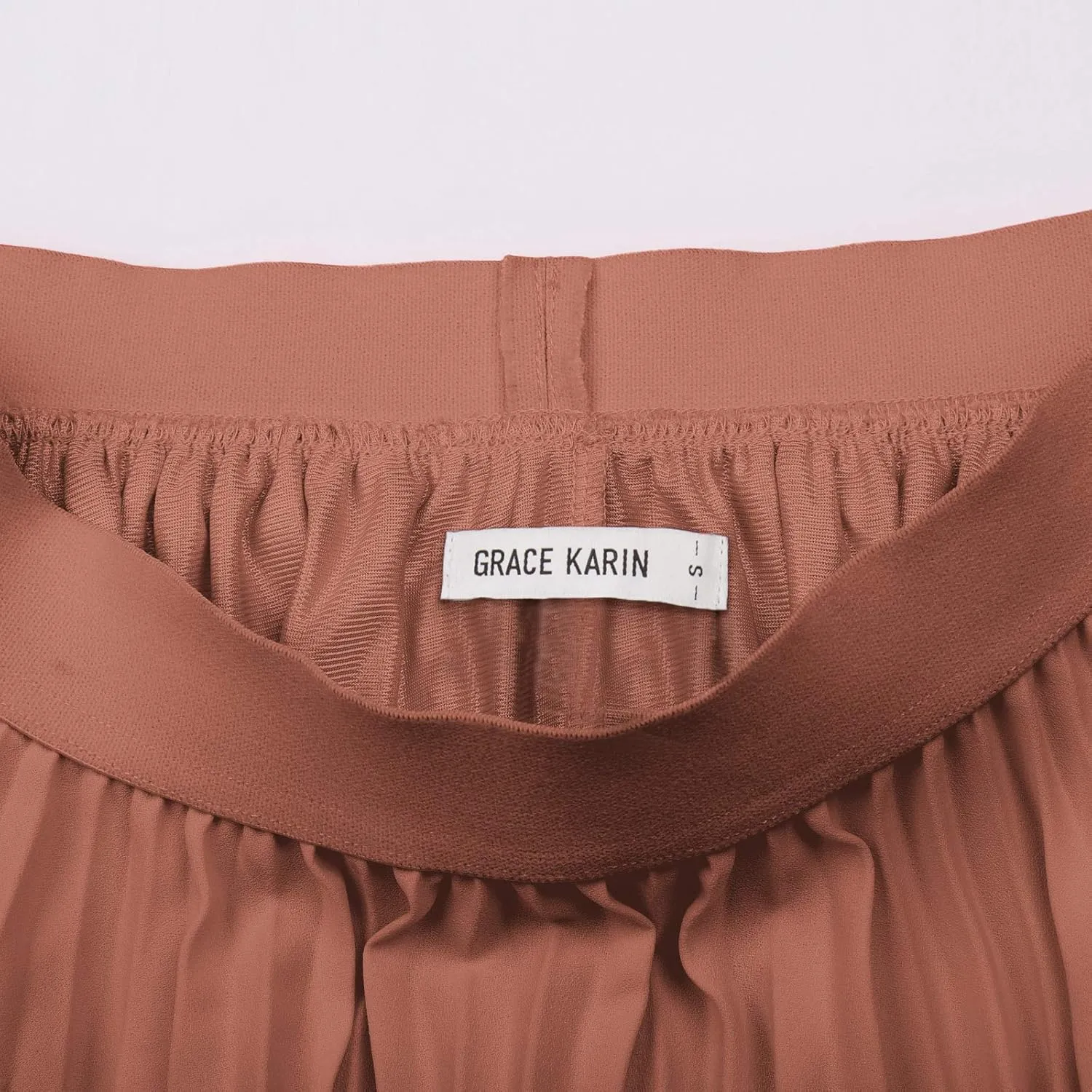 GRACE KARIN Women High Elastic Waist Pleated Chiffon Skirt Midi Swing A-line Skirts