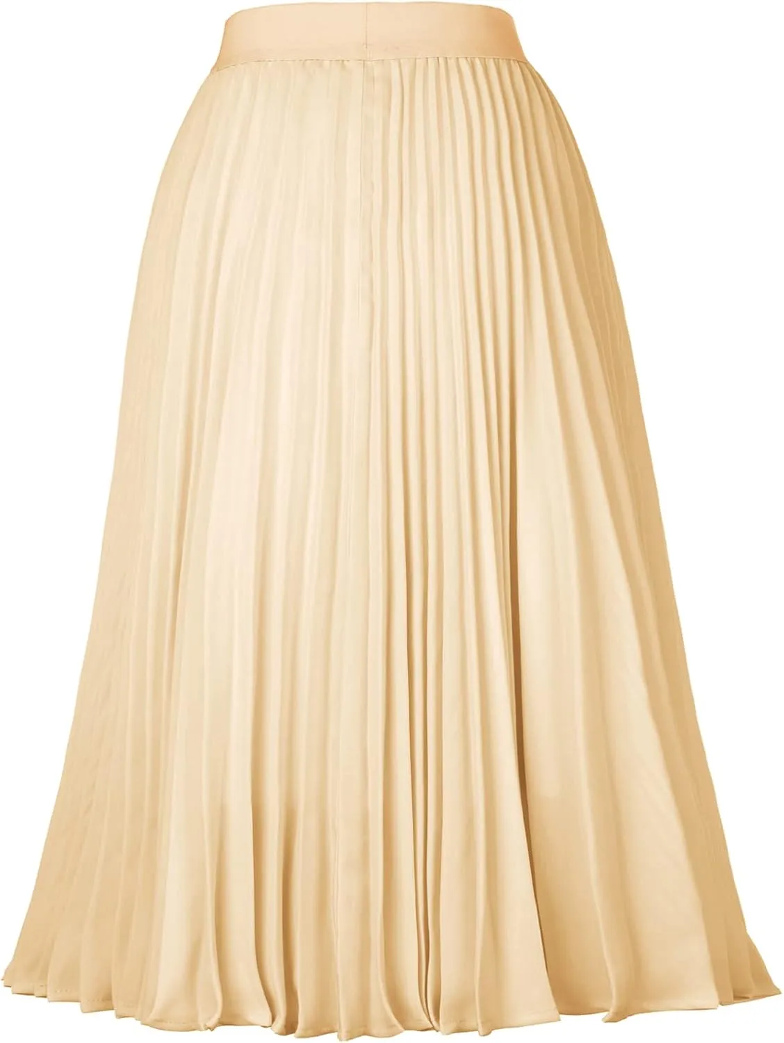 GRACE KARIN Women High Elastic Waist Pleated Chiffon Skirt Midi Swing A-line Skirts