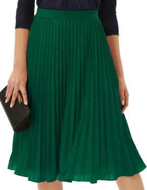 GRACE KARIN Women High Elastic Waist Pleated Chiffon Skirt Midi Swing A-line Skirts