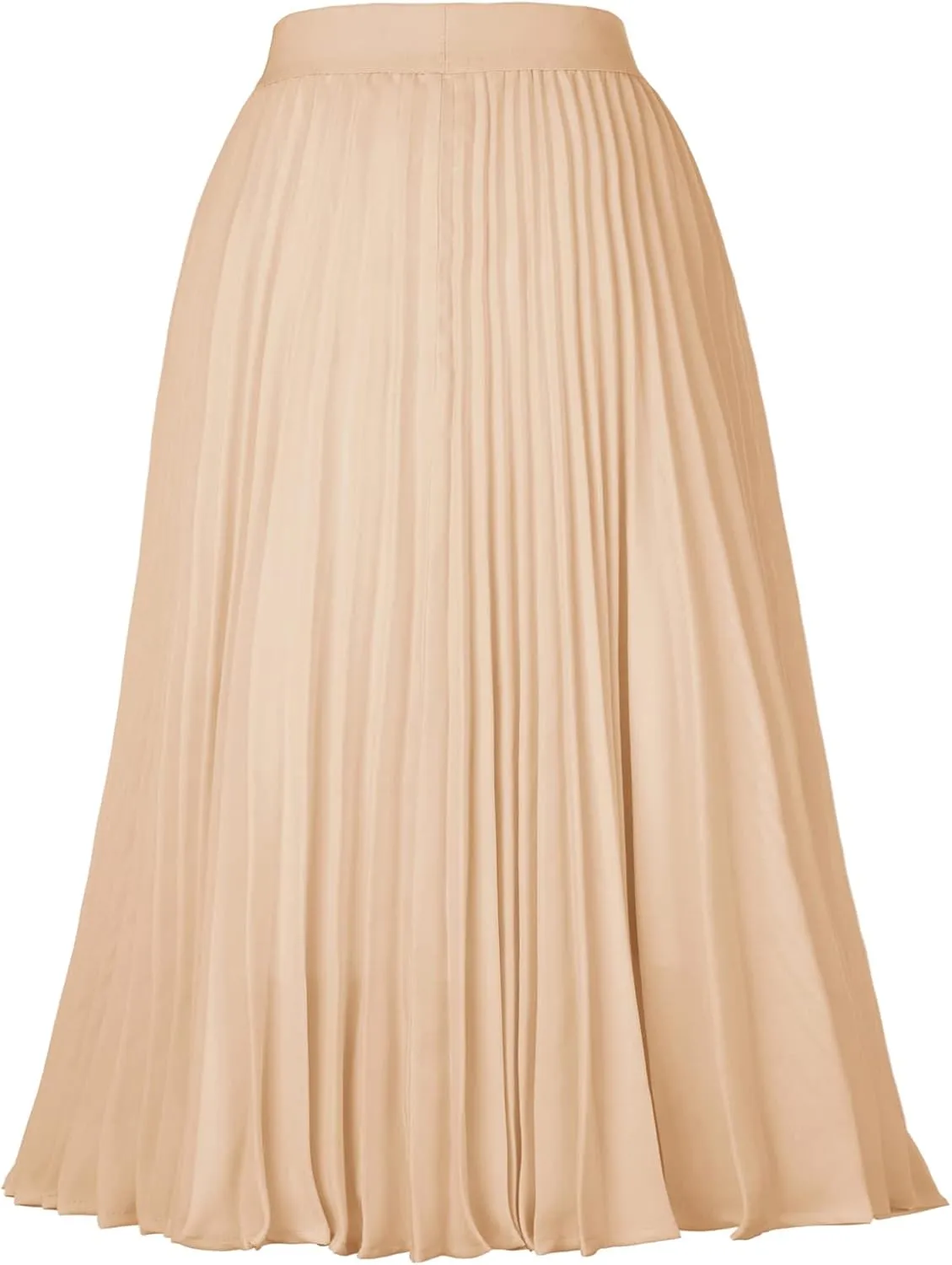 GRACE KARIN Women High Elastic Waist Pleated Chiffon Skirt Midi Swing A-line Skirts