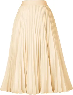 GRACE KARIN Women High Elastic Waist Pleated Chiffon Skirt Midi Swing A-line Skirts