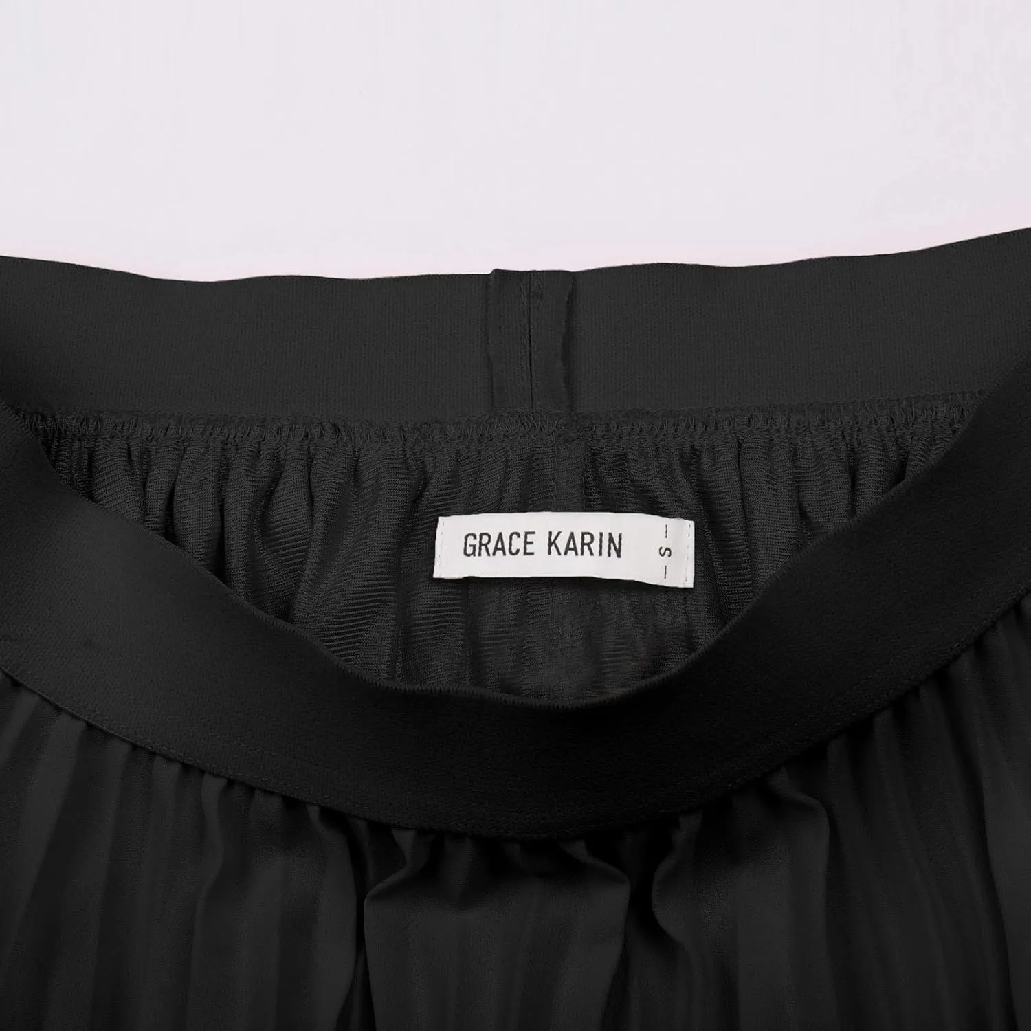 GRACE KARIN Women High Elastic Waist Pleated Chiffon Skirt Midi Swing A-line Skirts