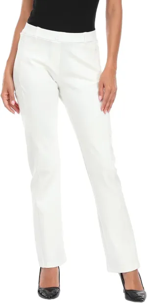 HDE Yoga Dress Pants for Women Straight Leg Pull On Pants with 8 Pockets